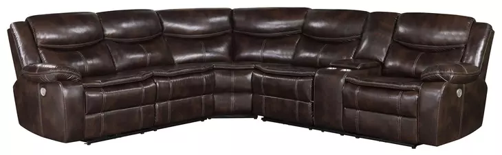 Sycamore Dark Brown 3 Piece Power Reclining Sectional