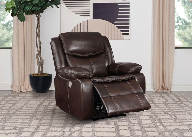 Sycamore Dark Brown Power Recliner