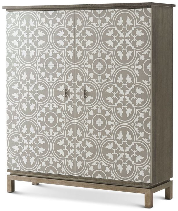 TA Originals Coastal Wave and White 2 Door Bar Cabinet