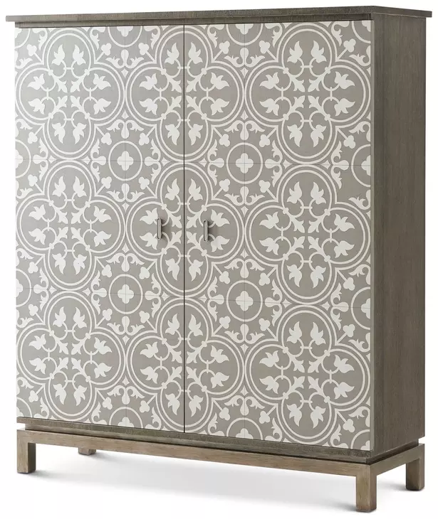 TA Originals Coastal Wave and White 2 Door Bar Cabinet