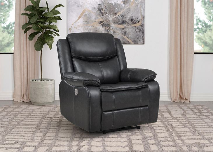 Sycamore Dark Gray Power Recliner