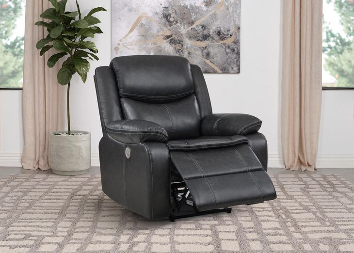 Sycamore Dark Gray Power Recliner