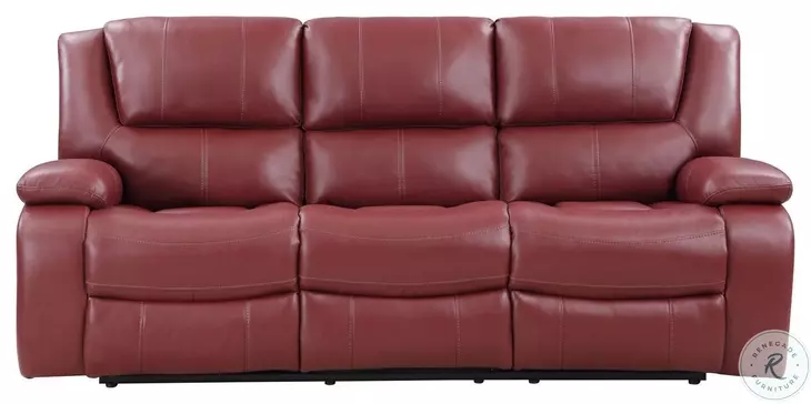Camila Red 86" Reclining Sofa