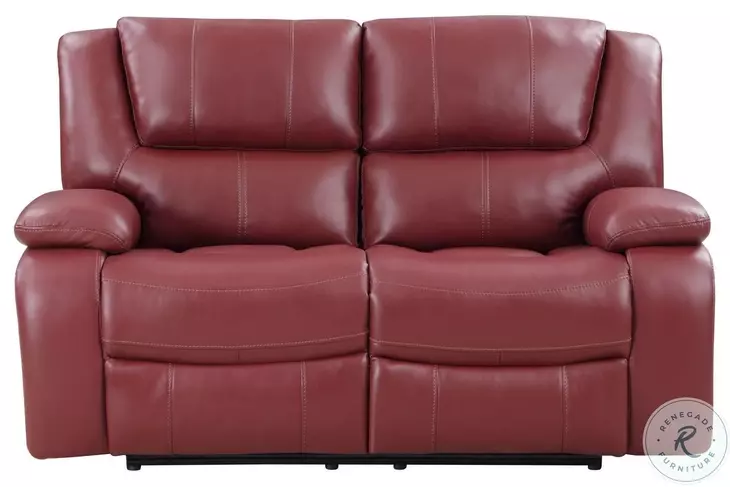 Camila Red Reclining 64" Loveseat
