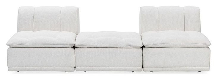 Haven White 3 Piece Modular Sectional with Ottoman