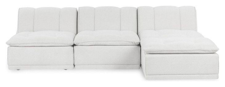 Haven White 4 Piece Modular Sectional with Ottoman