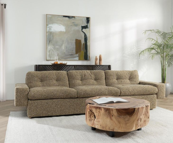 Lucca Yellow Honey 117" Sofa