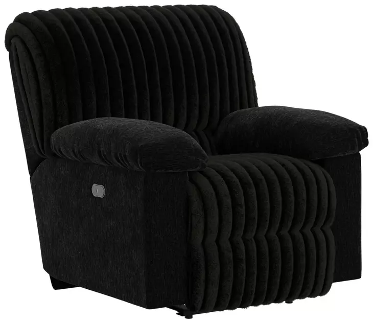 Comet Black Lay Flat Power Recliner with USB Charging