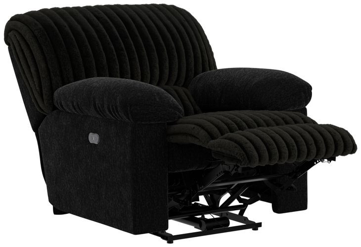 Comet Black Lay Flat Power Reclining Living Room Set with USB Charging