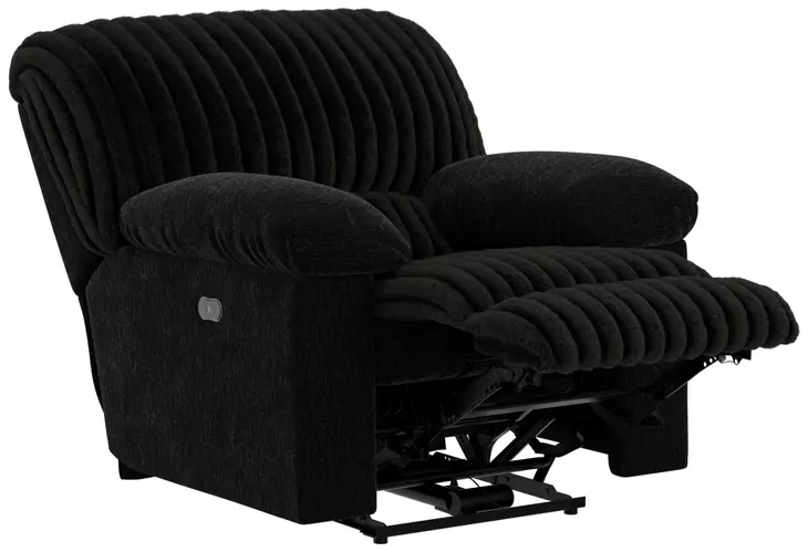 Comet Black Lay Flat Power Reclining Living Room Set with USB Charging