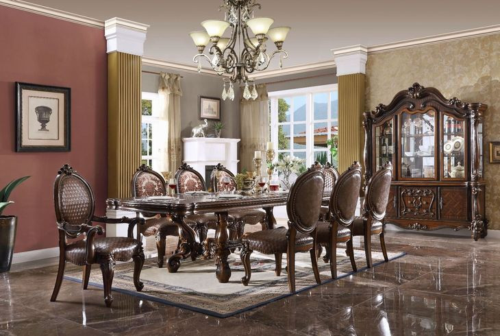 Versailles Cherry 120" Extendable Rectangular Dining Room Set