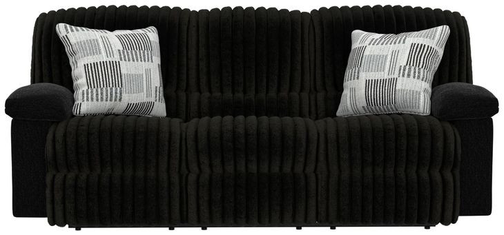 Comet Black 85" Lay Flat Power Reclining Sofa with USB Charging