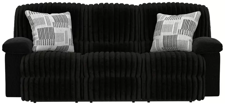 Comet Black Lay Flat Power Reclining Living Room Set with USB Charging
