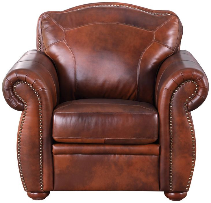 Ardentia Marco Leather Upholstered Accent Chair with Nailhead Trim