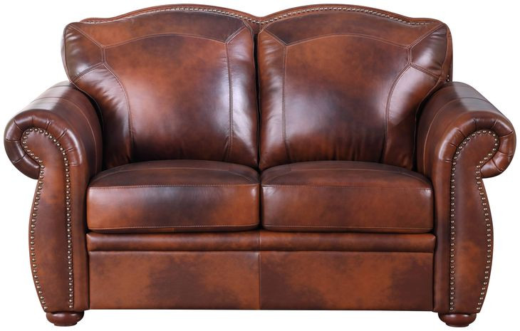 Arizona Marco Leather 66" Loveseat with Nailhead Trim