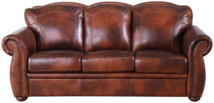 Ardentia Marco Leather 89" Sofa with Nailhead Trim