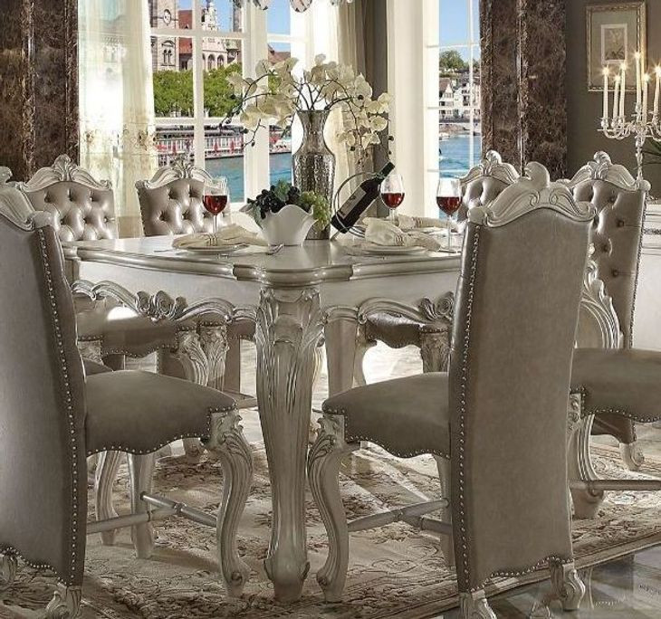 Versailles Bone White 55" Square Counter Height Table