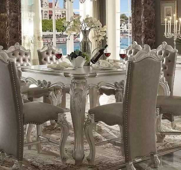 Versailles Bone White 55" Square Counter Height Table