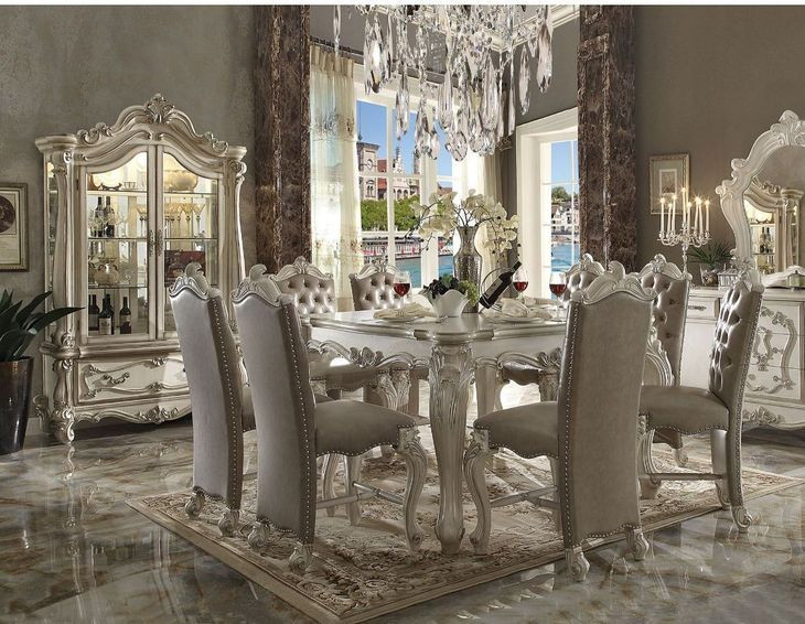 Versailles Bone White 55" Square Counter Height Table