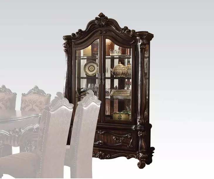 Versailles Cherry Oak 2 Door Curio Cabinet with LED
