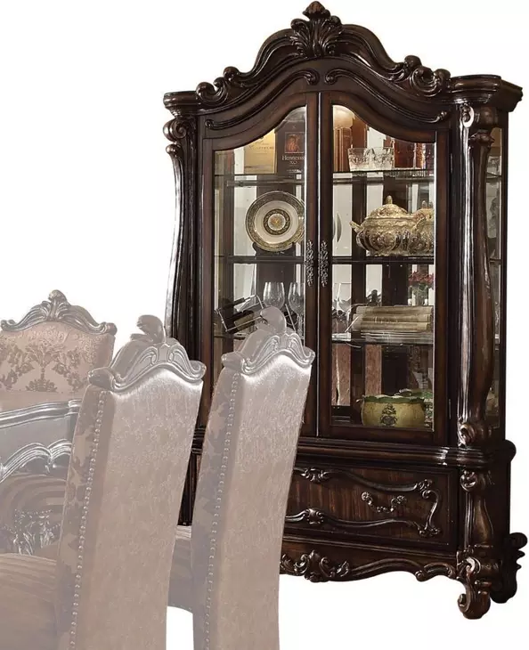 Versailles Cherry Oak 2 Door Curio Cabinet with LED