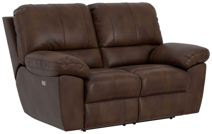 Stetson Walnut 65" Lay Flat Power Reclining Loveseat with USB Charging