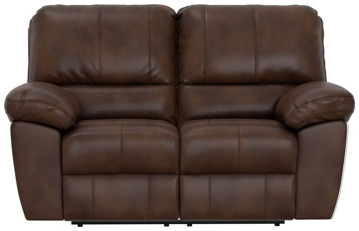 Stetson Walnut 65" Lay Flat Power Reclining Loveseat with USB Charging