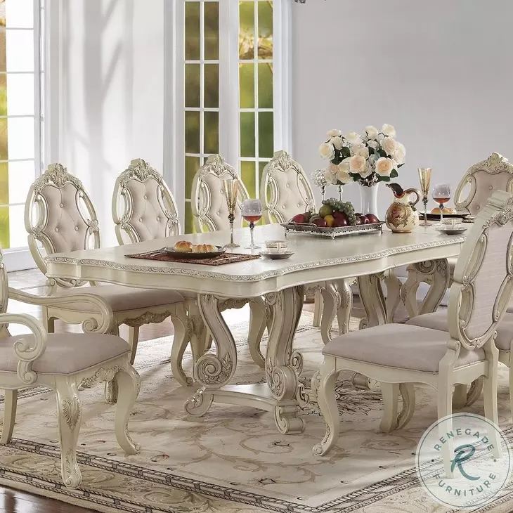 Ragenardus Antique White Extendable Rectangular Dining Room Set