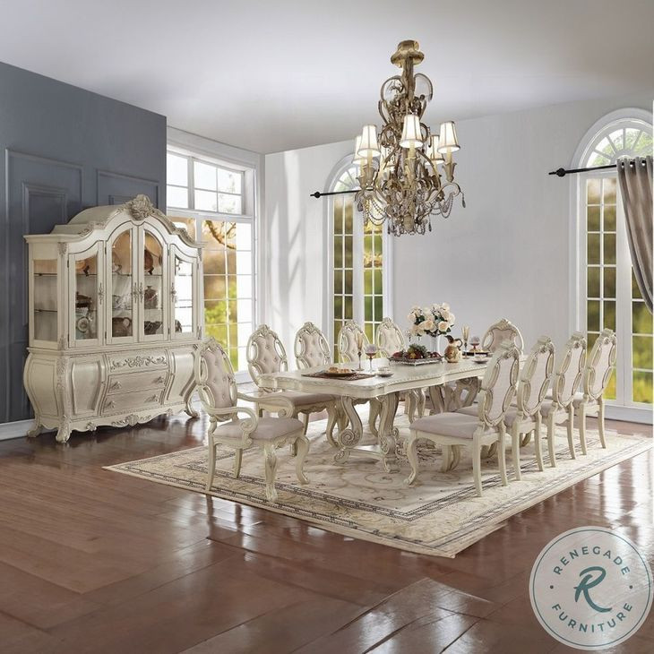 Ragenardus Antique White Extendable Rectangular Dining Room Set