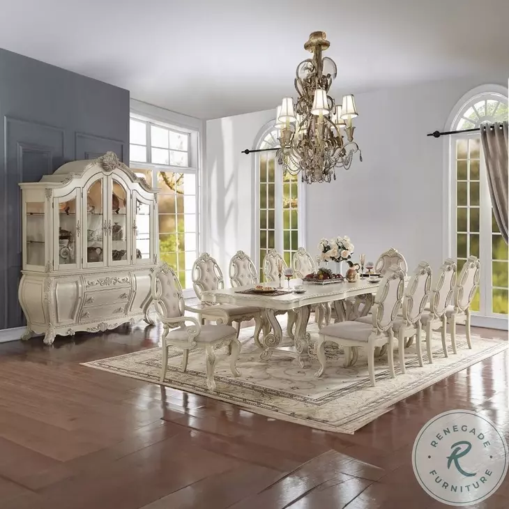 Ragenardus Antique White Extendable Rectangular Dining Room Set