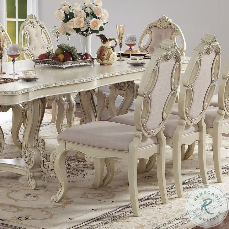 Ragenardus Antique White Side Chair Set of 2