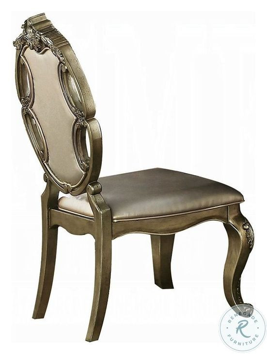 Ragenardus Synthetic Leather and Vintage Oak Side Chair Set of 2