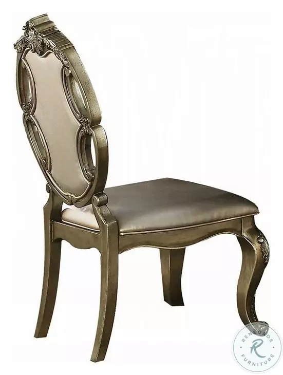 Ragenardus Synthetic Leather and Vintage Oak Side Chair Set of 2