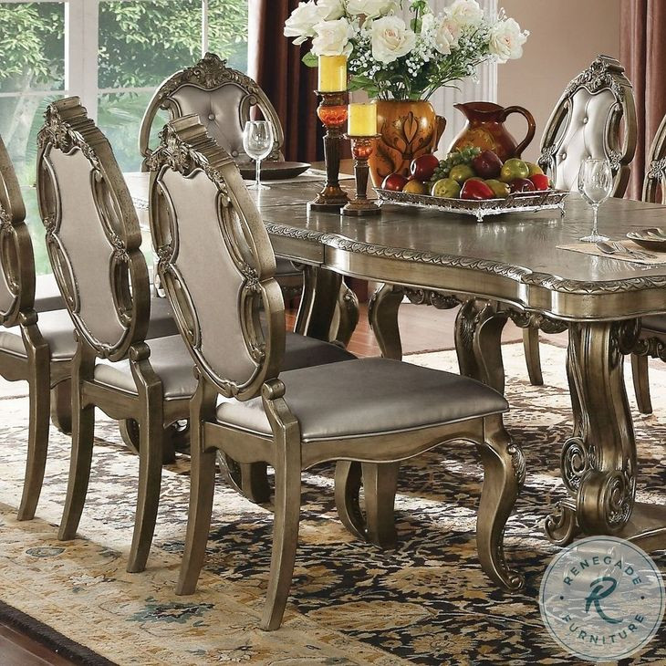 Ragenardus Synthetic Leather and Vintage Oak Side Chair Set of 2