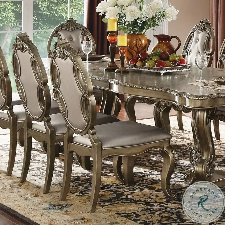 Ragenardus Synthetic Leather and Vintage Oak Side Chair Set of 2