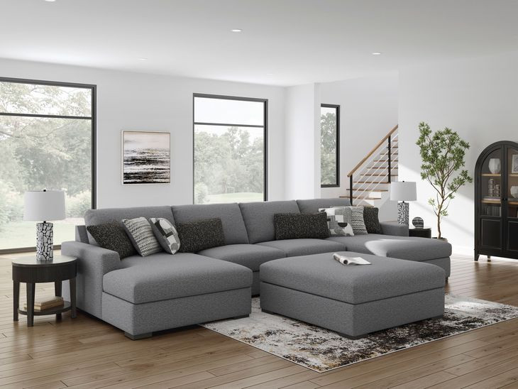 Bealton Salt and Pepper 4 Piece Sectional with Double Chaise