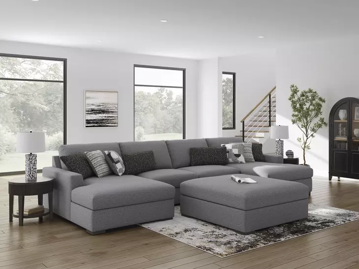 Bealton Salt and Pepper 4 Piece Sectional with Double Chaise