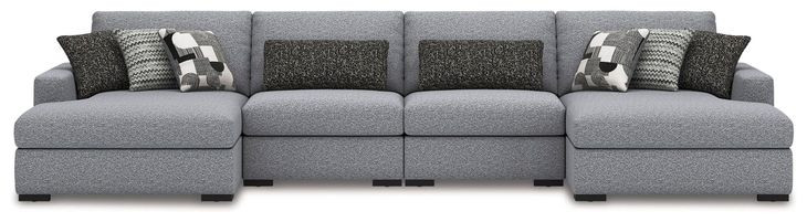 Bealton Salt and Pepper 4 Piece Sectional with Double Chaise