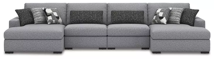 Bealton Salt and Pepper 4 Piece Sectional with Double Chaise