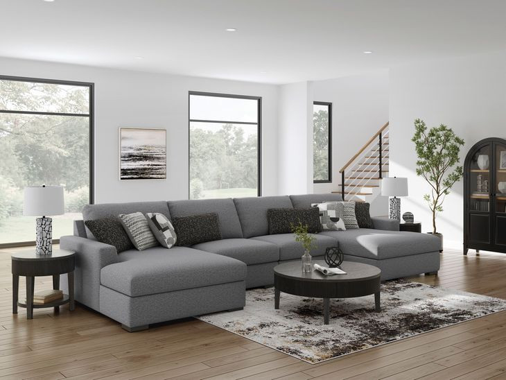 Bealton Salt and Pepper 4 Piece Sectional with Double Chaise