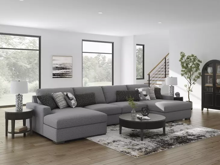 Bealton Salt and Pepper 4 Piece Sectional with Double Chaise