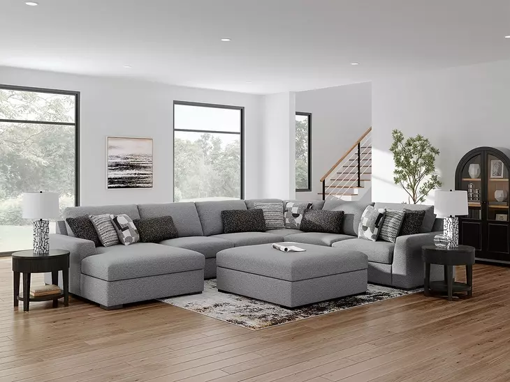 Bealton Salt and Pepper 6 Piece Sectional with LAF Chaise