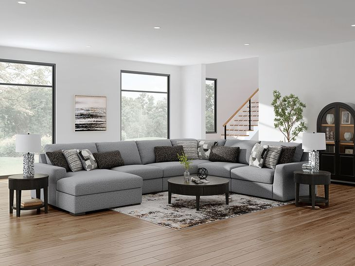 Bealton Salt and Pepper 6 Piece Sectional with LAF Chaise