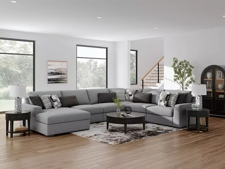 Bealton Salt and Pepper 6 Piece Sectional with LAF Chaise