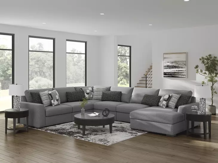 Bealton Salt and Pepper 6 Piece Sectional with RAF Chaise