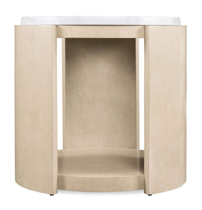 Limestone Light Brown and White Volakas Stone Top Side Table