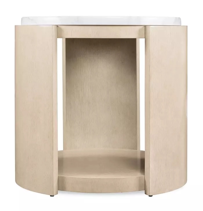 Limestone Light Brown and White Volakas Stone Top Side Table