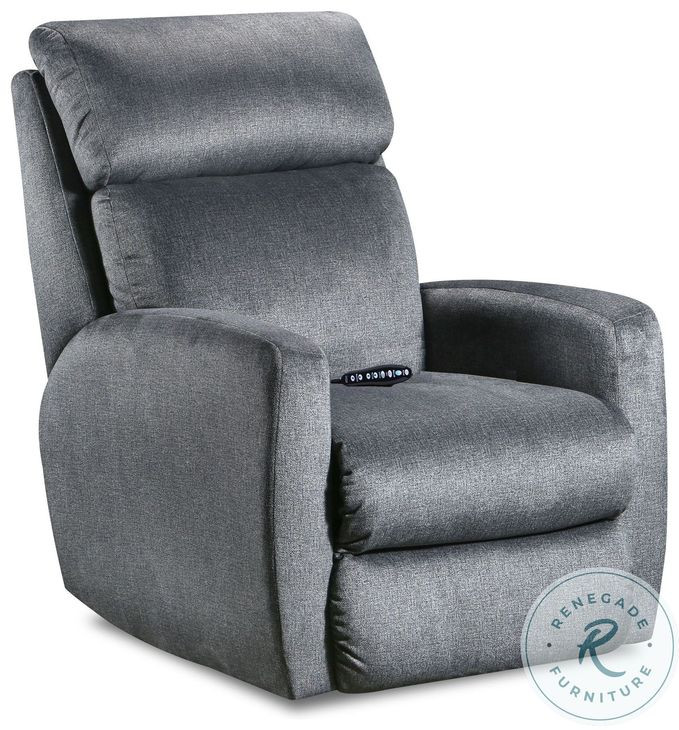 Primo Cyber Space Charcoal Power Headrest Wall Hugger Recliner with SoCozi Massage