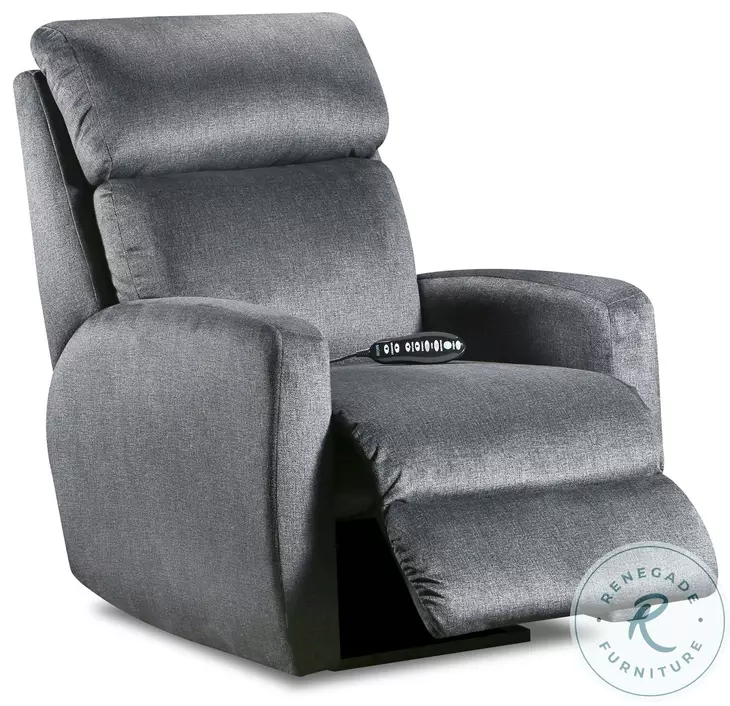 Primo Cyber Space Charcoal Power Headrest Wall Hugger Recliner with SoCozi Massage