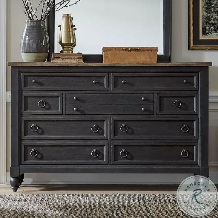 american signature black dresser Americana Farmhouse 9 Drawer From Home Gallery Stores And for must Size:Child-2 prom dresses with slit Sheer Long Sleeve A-Line